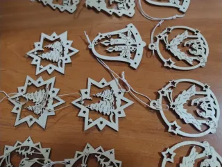 Adornos Navideños Madera Lote de 25 piezas