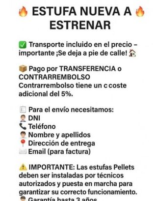 Estufa de Pellets Alfa 12   11KW- Nueva  MAD67080