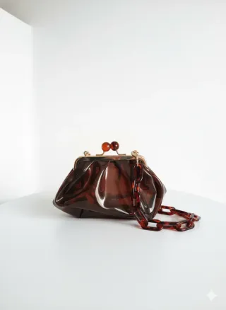 Bolso Zara Marrón Transparente Cadena Dorada