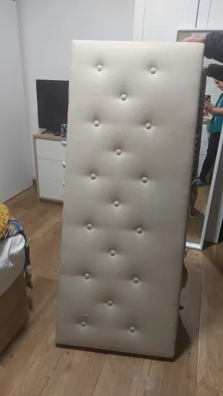 Cabecero Cama 135cm Beige Tapizado