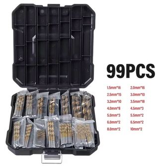 KIT 99 BROCAS DE TITANIO HSS