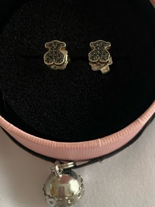 Pendientes Oso Tous Plata Negro