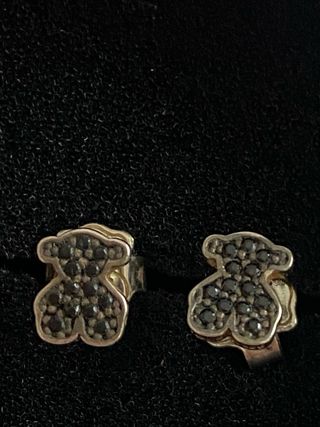 Pendientes Oso Tous Plata Negro