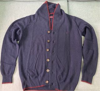 Chaqueta Caramelo Cachemira Azul/Rojo