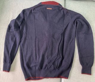 Chaqueta Caramelo Cachemira Azul/Rojo