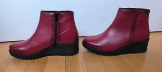 Botines de piel color burdeos nº36 sin estrenar