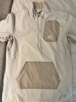 Chubasquero Adidas Beige y Blanco Talla S