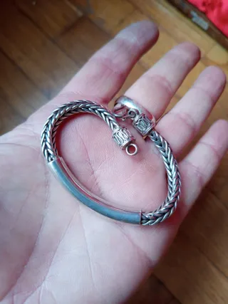 Pulsera esclava plata ley