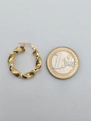Pendientes Oro 18K, Aros, Aretes, Argollas, 2,76gr