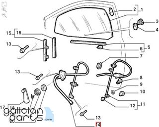 Elevalunas puerta delantera der. Fiat Tipo /Tempra