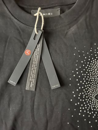 T-shirt A M I R nera con strass taglia S