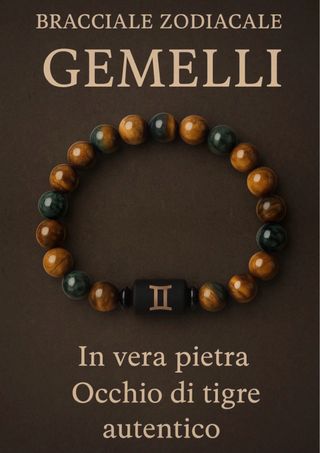 Bracciale uomo pietre naturali occhio di tigre