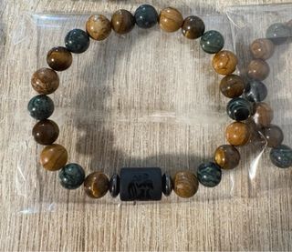 Bracciale uomo pietre naturali occhio di tigre