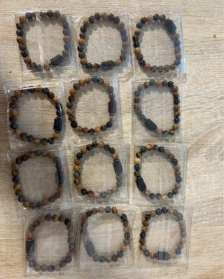 Bracciale uomo pietre naturali occhio di tigre