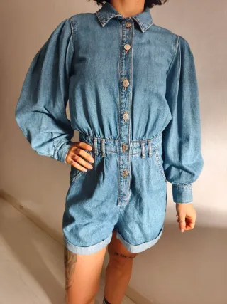 Tuta jeans Zara corta taglia XS