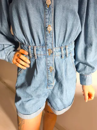 Tuta jeans Zara corta taglia XS