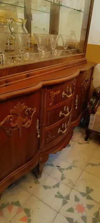 Vitrina Antigua Madera Maciza Cristal