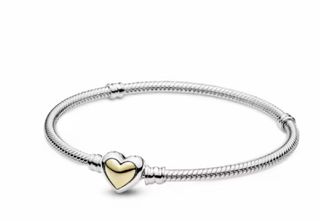 Pulsera Pandora Corazón Cúpula Dorada