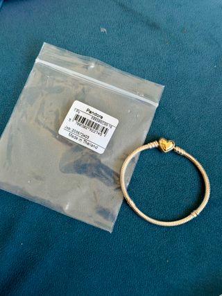 Pulsera Pandora Corazón Cúpula Dorada
