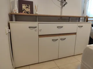 Aparador blanco y cambria nórdico