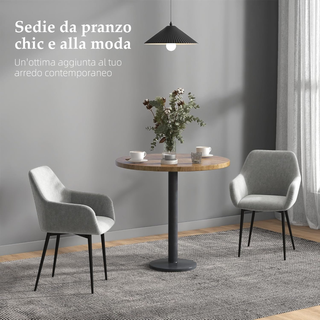 Set 2 Sedie Sala da Pranzo Imbottite in Stile Nord