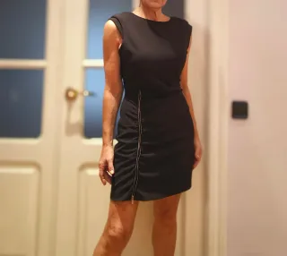 Vestido T.S Negro con Cremallera