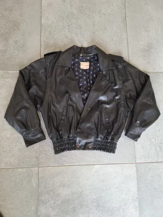 Chaqueta Bomber Piel Vintage 80s Talla L