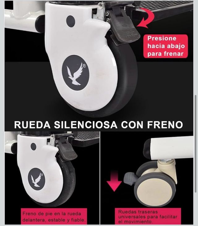 Sedia a rotelle per anziani 4 in 1