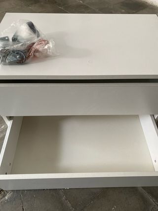 Cajonera blanca melamina 2 cajones