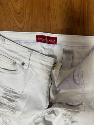 Pantalones Vaqueros Blancos Rotos Mujer