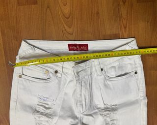 Pantalones Vaqueros Blancos Rotos Mujer