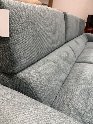 Sofá Chaiselongue Tela Azul/Beige