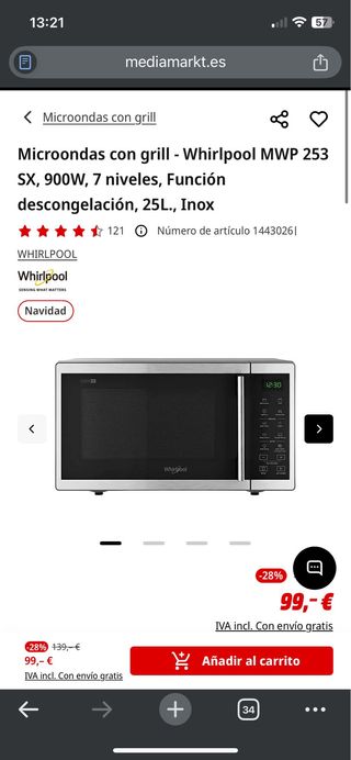 Microondas Whirlpool