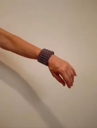 Pulsera gris perla + collar