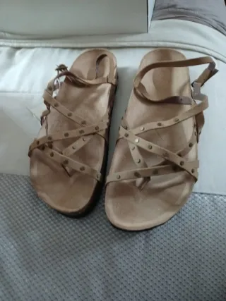 Sandalias piel Mango mujer