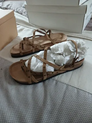 Sandalias piel Mango mujer