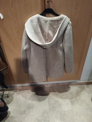 Chaquetón mujer beige/gris forrado