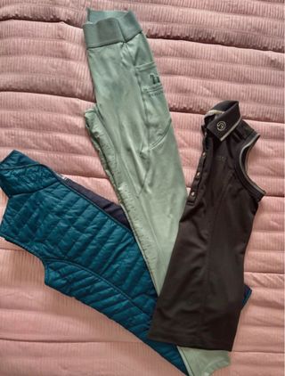 Conjunto Harcour hípica verde y azul