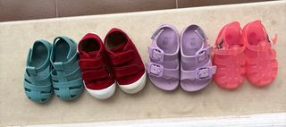 Lote Zapatillas Victoria y Sandalias Sfera Talla 1