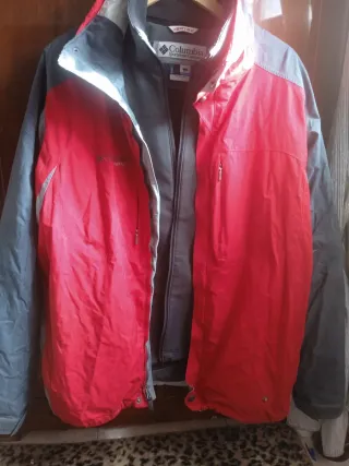 Chaqueta Columbia Hombre Gris y Roja
