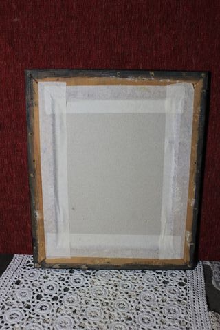 Antiguo paisaje enmarcado. Pintura al Óleo