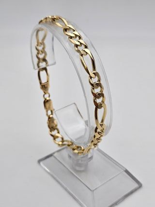 Pulsera de Oro 18K, Fígaro Maciza, 21,32gr, 21cm