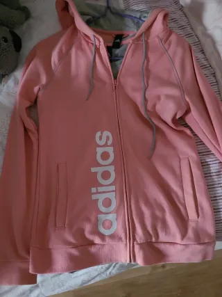 Chaqueta Adidas rosa con cremallera