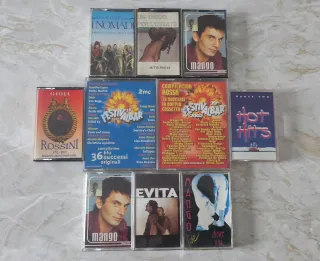 Lotto 10 cassette musicali compilation