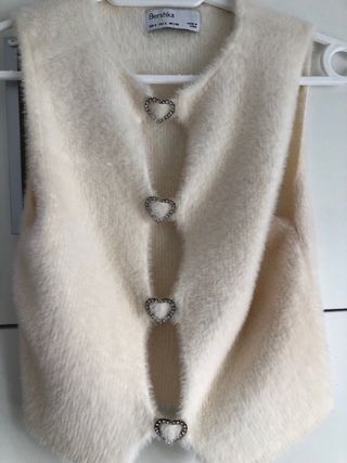 Top de pelo con detalles plateados Bershka