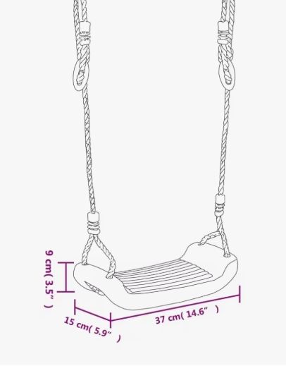 Columpios con cuerdas 2u 37x15 cm