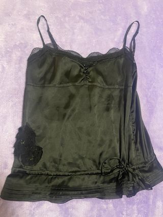 Top lencero Zara negro