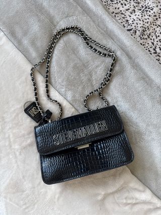 Bolso Steve Madden Negro Cocodrilo