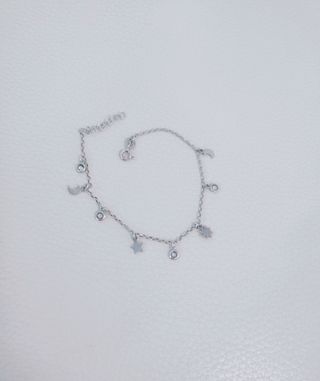 Pulsera Plata Ley Estrellas y Circonitas