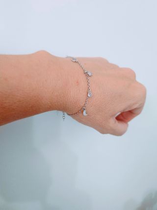 Pulsera Plata Ley Estrellas y Circonitas